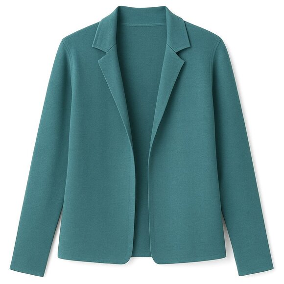 St. John Teal Knit Open-Front Blazer - Size 2 - Picture 1 of 1